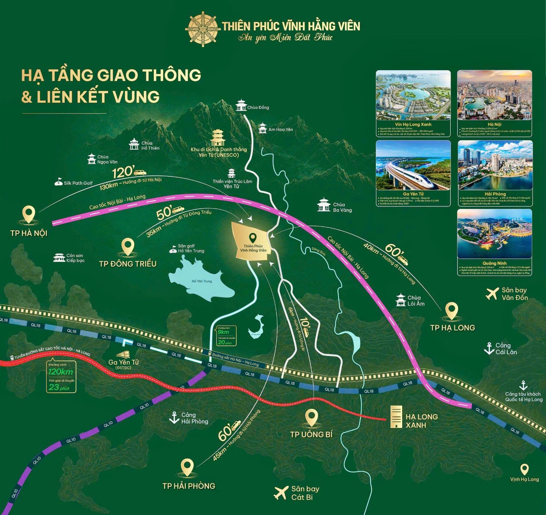 Vị trí Thiên Phúc Vĩnh Hằng Viên tại Uông Bí – Yên Tử, Quảng Ninh